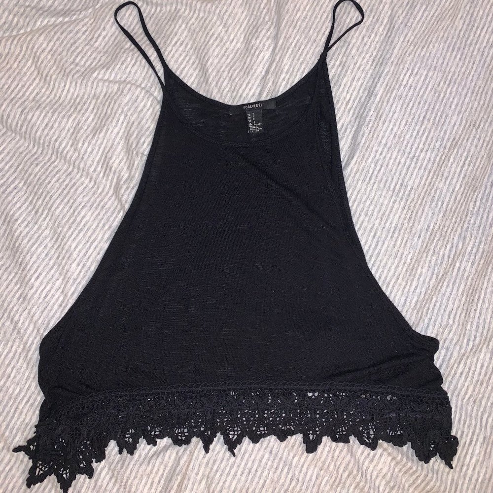Black Tank Top Crop Top